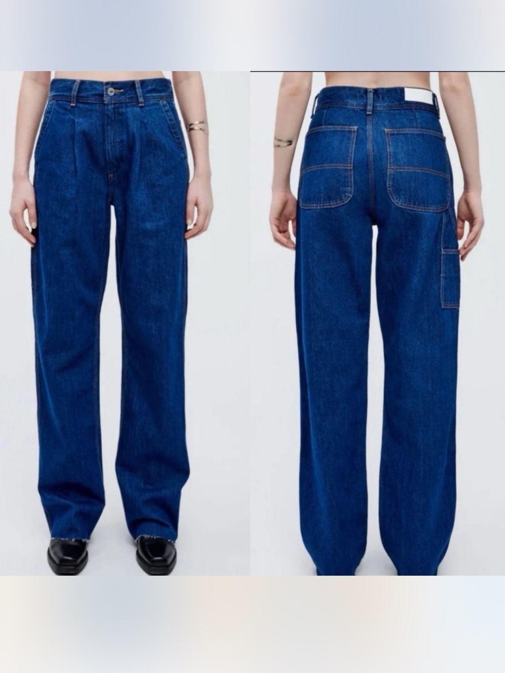 RE/DONE Utility Loose Jean True Rinsed Denim Dark Wash Blue 28x32